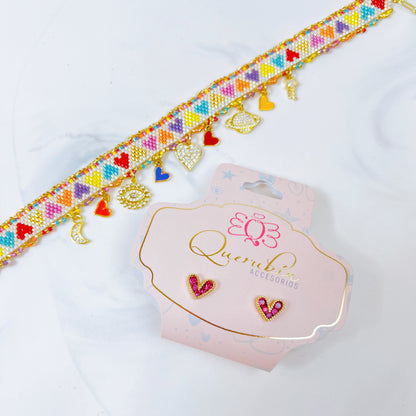 Choker Corazones de Colores