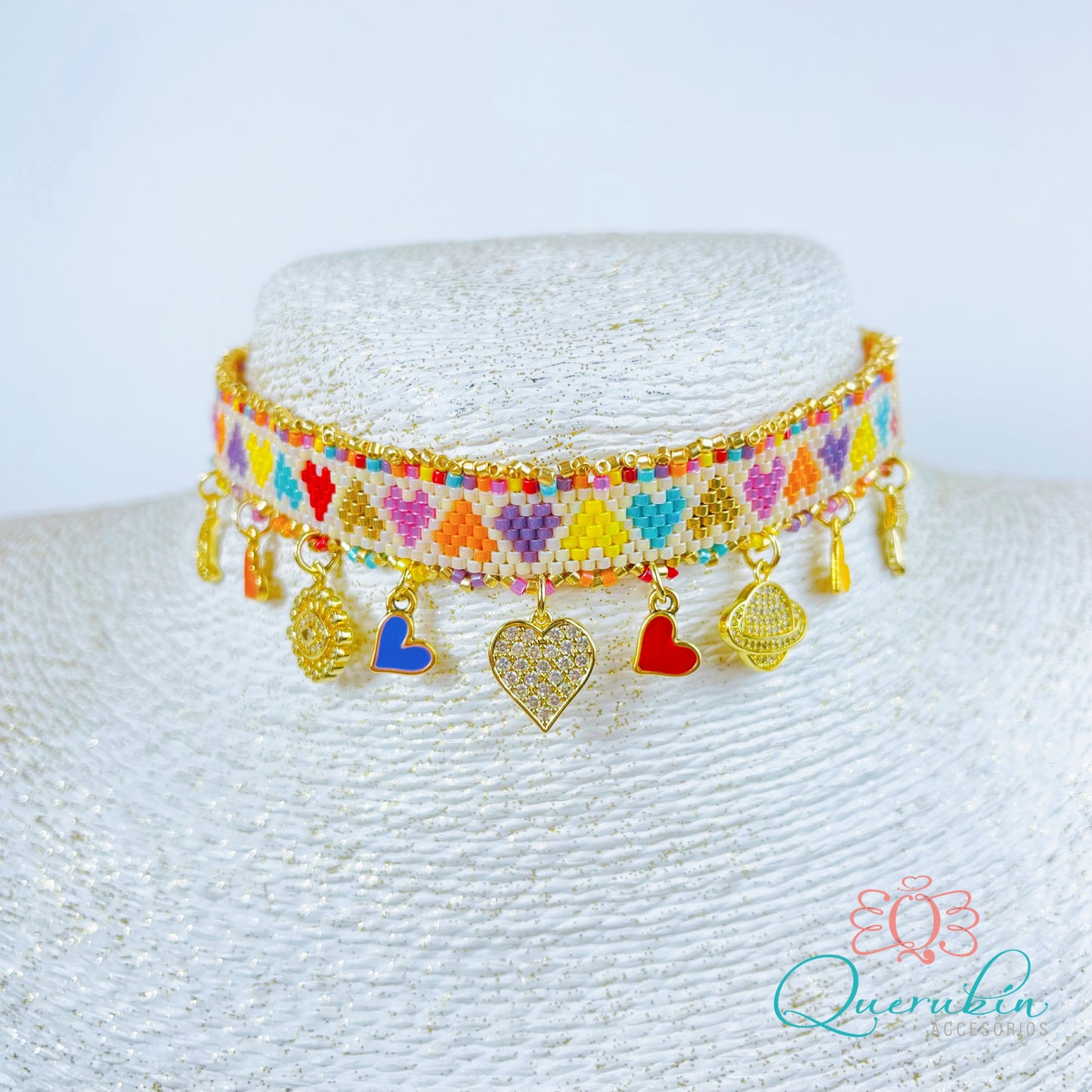 Choker Corazones de Colores