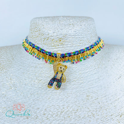 Choker Oso Turquesa Mix