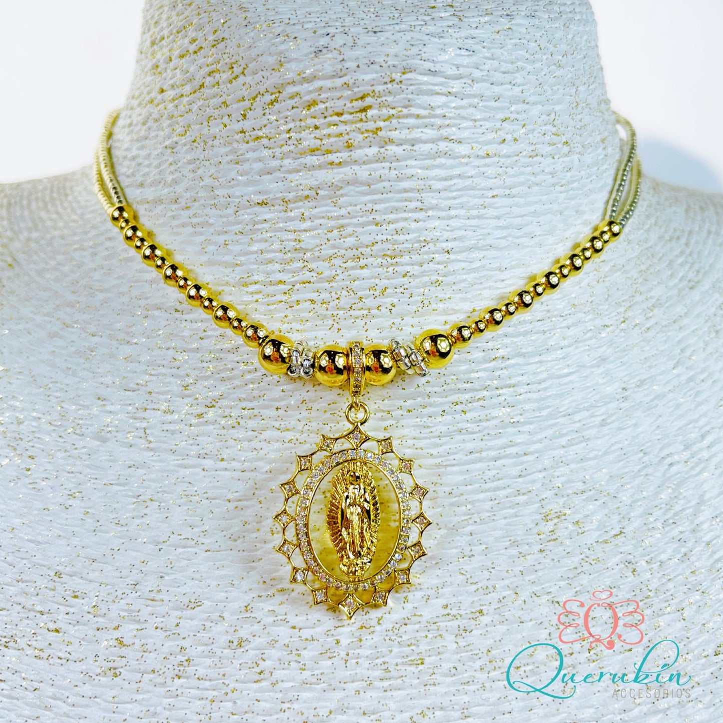 Choker Virgen Guadalupe Plateado