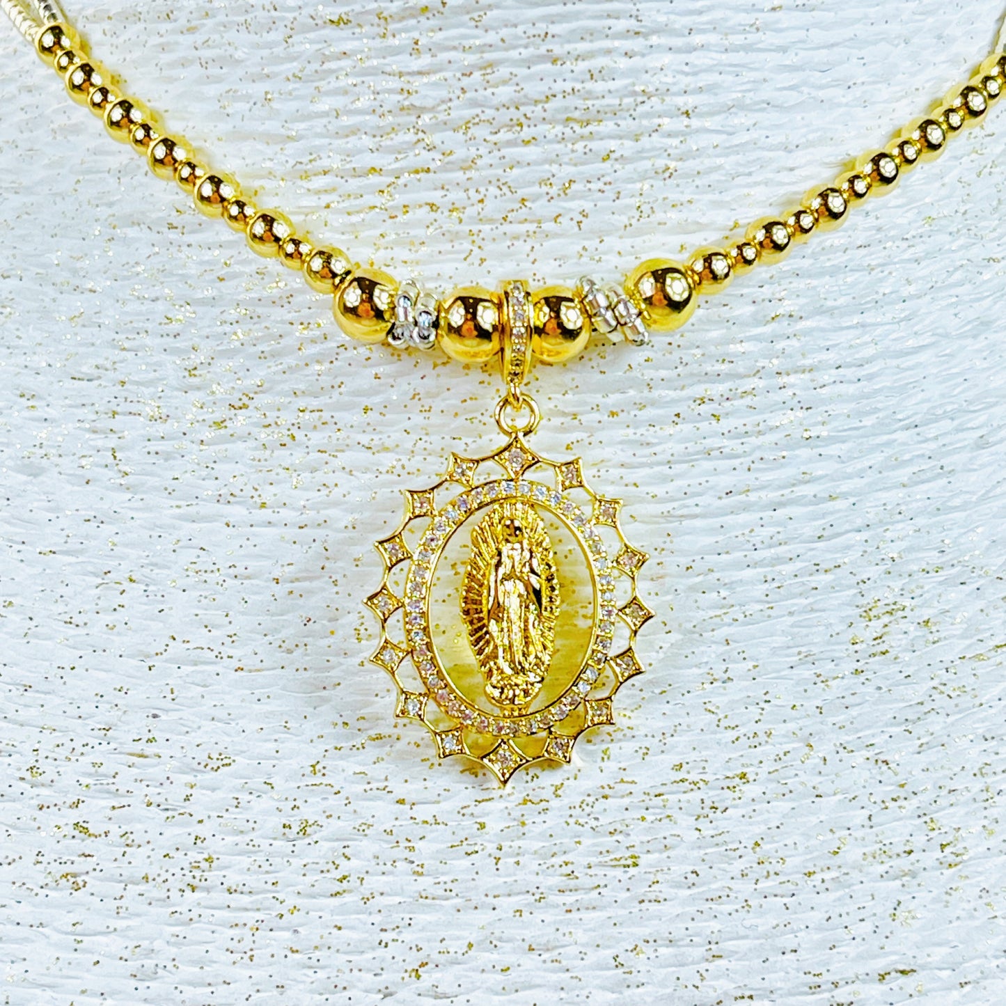 Choker Virgen Guadalupe Plateado