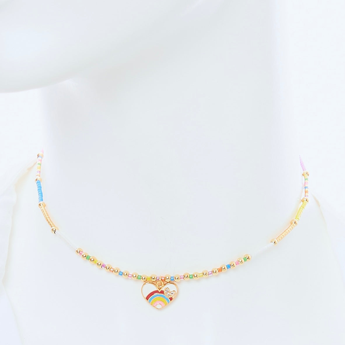 Choker Corazón Arcoíris