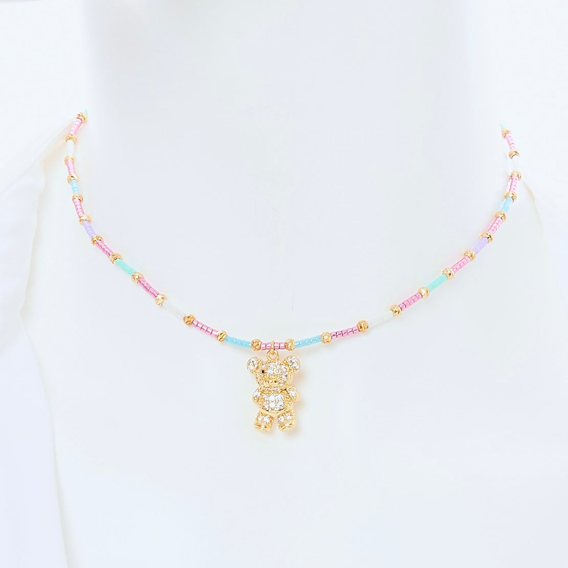 Choker Oso Pastel