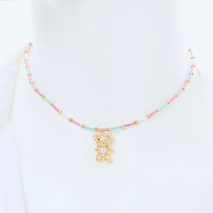 Choker Oso Pastel