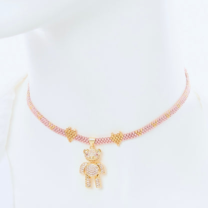 Choker Oso Oro Rosa