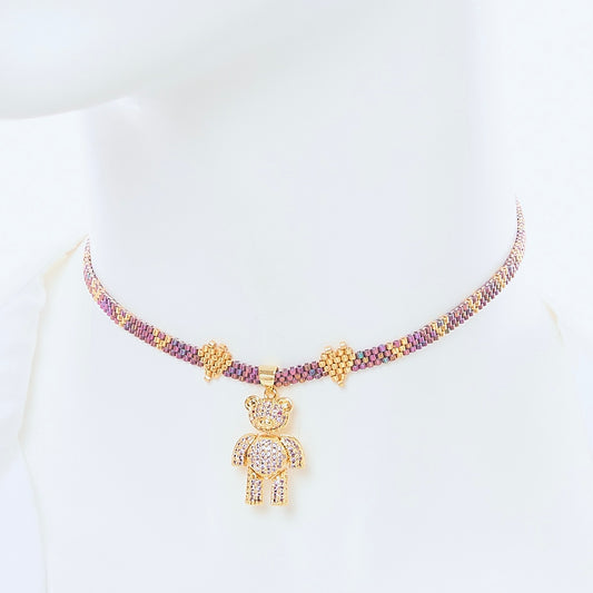 Choker Oso Morado Visos