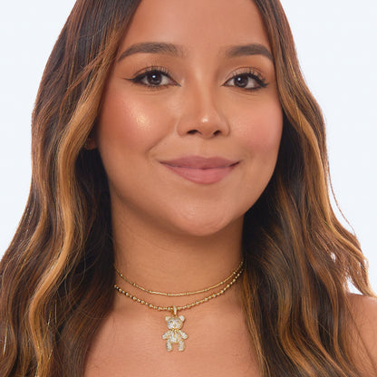 Choker Oso Corbata Dorado